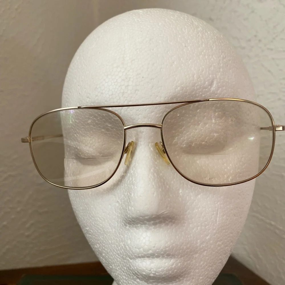 Vintage 70s 80s Gold Framed Glasses Eyewear